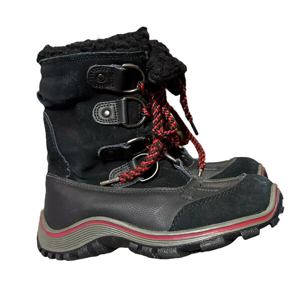 PAJAR CANADA BLACK WINTER SNOW SHERPA LINNED WATERPROOF BOOTS SZ 7 - Picture 1 of 4